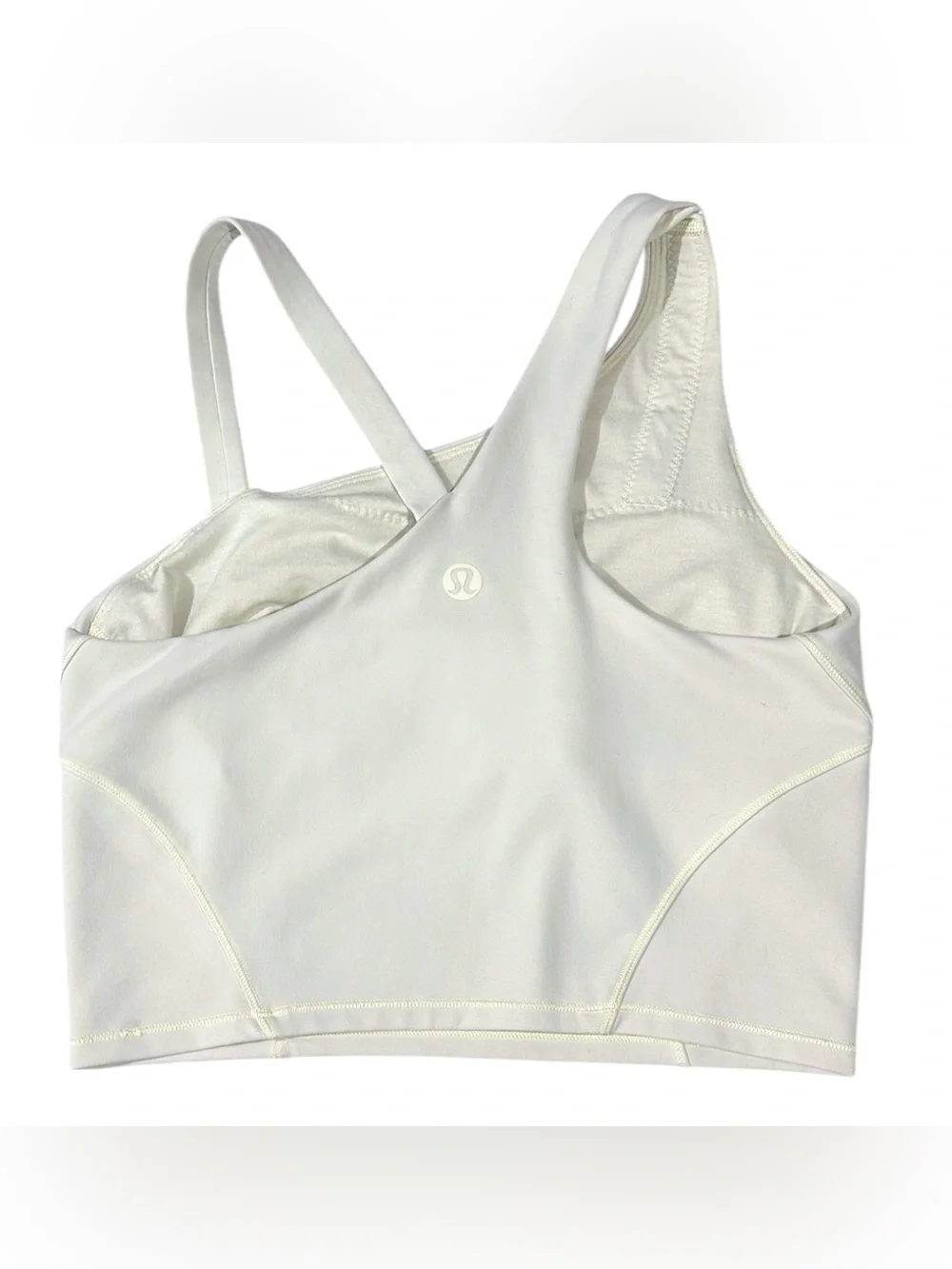 Lululemon Everlux Asymmetrical Tennis One Shoulder Sports White Bra size 6